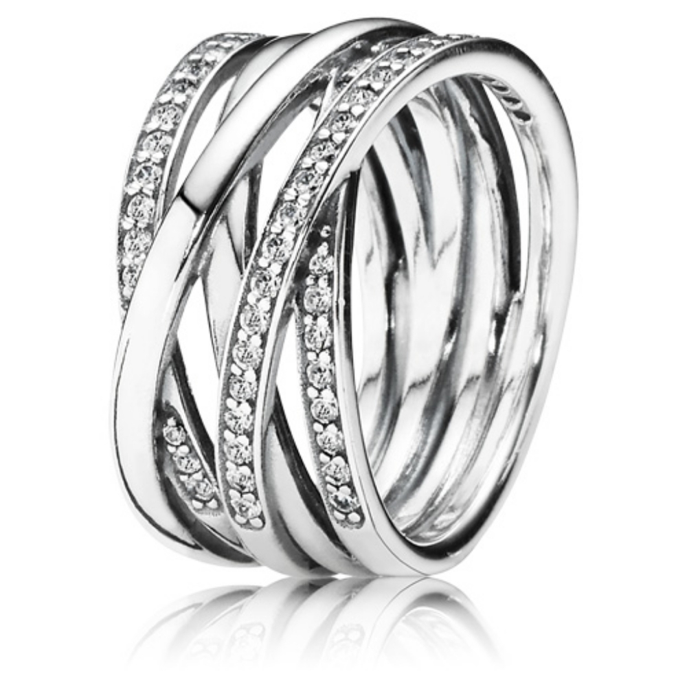 Pandora Sterling Silver Entwined Ribg Size 7